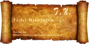 Tichi Nikoletta névjegykártya